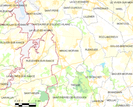 Mapa obce Miniac-Morvan