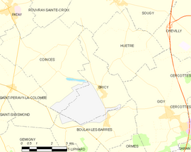 Mapa obce Bricy