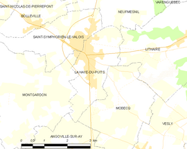 Mapa obce La Haye-du-Puits