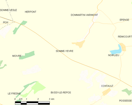 Mapa obce Somme-Yèvre