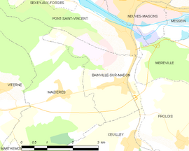 Mapa obce Bainville-sur-Madon