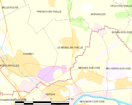 Mapa obce Le Mesnil-en-Thelle