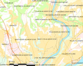 Mapa obce Saint-Cyr-au-Mont-d’Or