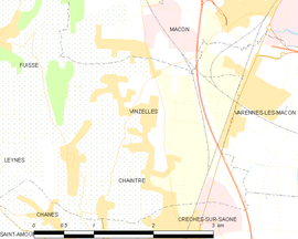 Mapa obce Vinzelles