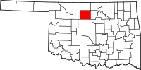 ガーフィールド郡の位置を示したオクラホマ州の地図