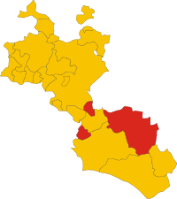 Locatie van Mazzarino in Caltanissetta (CL)