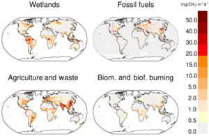 Map of methane emissions from four source categories Map of methane emissions from four source categories.png