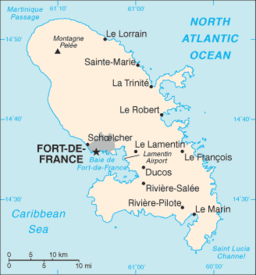 Karta över Martinique