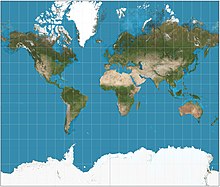 Map of the world in Mercator projection
