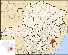Ligging van de Braziliaanse microregio Muriaé in Minas Gerais
