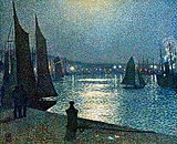 Théo van Rysselberghe (1900): Night with moon in Boulogne, Private collection.
