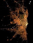 Satellite image of Greater Buenos Aires at night