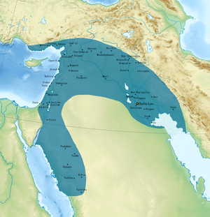 Map of the Neo-Babylonian Empire at its greatest territorial extent, under its final king, Nabonidus Neo-Babylonian Empire under Nabonidus map.png