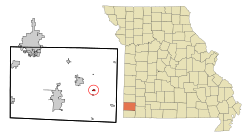Location of Newtonia, Missouri
