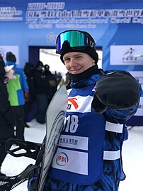Niek van der Velden à la Coupe du monde de snowboard 2018 à Secret Garden