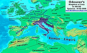 Государство Одоакра в 480 году