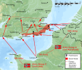 Map showing German invasion plans