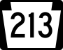 Pennsylvania Route 213 marker