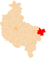 Map showing Koło County in the Greater Poland Voivodeship
