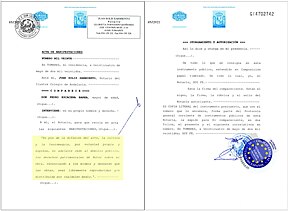 Documento notarial por el cual, el pintor cede los derechos patrimoniales sobre su obra, al dominio público.