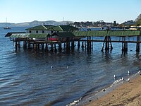 An example of a covered pier at Lords Beach