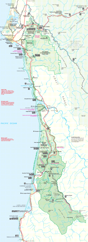 Map illustrates Redwood National and State Par...