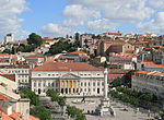 A Rossio tér a lift tetejéről