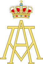 Королевская монограмма короля Бельгии Альберта I, вариант 3.svg