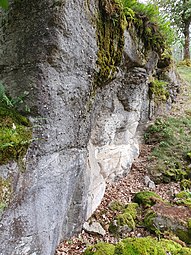 Steinbruchwand bei Les Brageaux