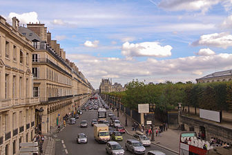 La rue de Rivoli et le jardin des Tuileries vus de l'hôtel de la Marine.