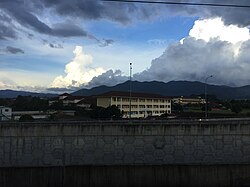 View of Sungai Gadut and Mount Angsi from the KTMB station.