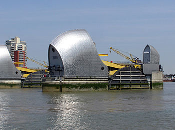 The Thames Barrier is one of the flood risk ma...