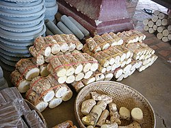 Thanaka wood (murraya exotica) being sold)