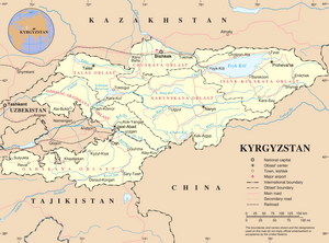 An enlargeable map of the Kyrgyz Republic
