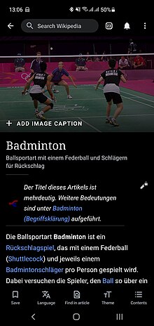 Beispiel für Untertitel in Smartphone-App