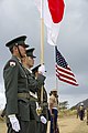 Nakapokus an U.S. asin Japanese color guard teams sa panahon kan 72nd Reunion of Honor ceremony.