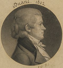 Gravure représentant William Duane de profil