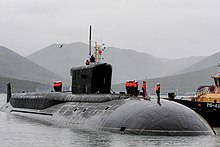 The Borei-class submarine Alexander Nevsky <<Aleksandr Nevskii>> v Viliuchinske.jpg