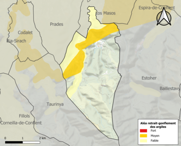 Carte des zones d'aléa retrait-gonflement des argiles.