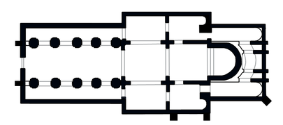 Plan de l'abbatiale.