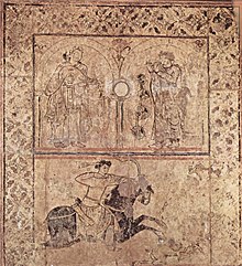 Umayyad fresco from Qasr al-Hayr al-Gharbi, built in the early 7th century Arabischer Maler um 730 002.jpg