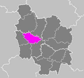 Arrondissement Clamecy na mapě regionu Burgundsko