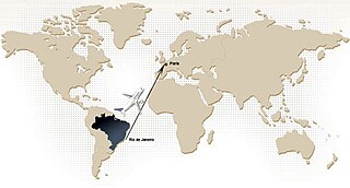 Arte do voo do Airbus 330-200 da Air France que desapareceu dos radares franceses quando sobrevoava o Oceano Atlântico. O avião tem a bordo 216 passageiros e 12 tripulantes.