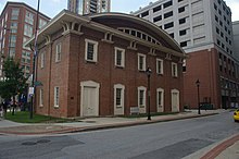 What was once the station's historic 1850 front passenger entrance is now the back of the Baltimore Civil War Museum. BaltimoreCivilWarMuseumBack.jpg