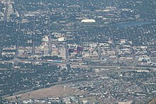 View of downtown Colorado Springs from the summit of Pikes Peak. Colorado Springs from Pikes Peak.jpg