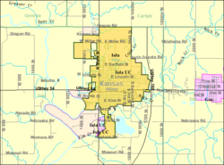 Detailed map of Iola, Kansas