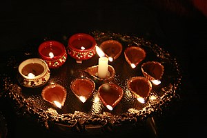 English: Diwali lamps