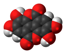 Space-filling model of the ellagic acid molecule