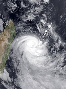 Satellite image of Fakir passing to the east of Madagascar on April 23