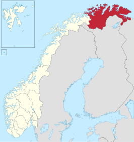 Kaart van Finnmark fylkeFinnmárkku fylkka